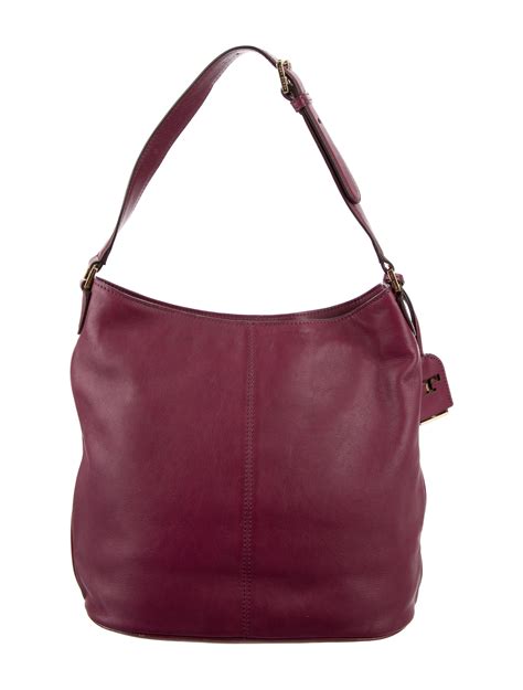 burgundy leather hobo bag.